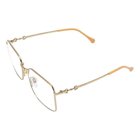 Gucci Metallic Horsebit Retro Minimalistic Frame Pink Lens Gold Color Square Unisex GG0951O-001