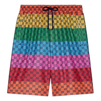 Gucci SS21 Multicolor Double G Alphabet Pattern Lacing Knit Shorts 661176-XJDLP-4206