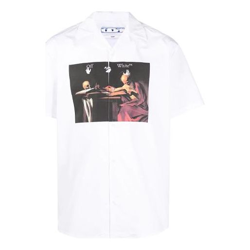 Men's Off-White SS21 Short Sleeve White Shirt OMGA163R21FAB0040125