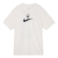 Men's Nike Logo Printing Pattern Pullover Casual Short Sleeve White T-Shirt DX3328-905