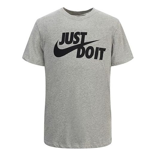 Nike Tee Just Do It Swoosh Casual Sports Round Neck Short Sleeve Gray AR5006-063