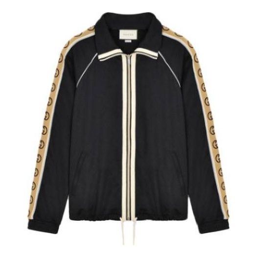 Gucci SS20 Side Sleeve Logo Striped Oversized Knitted Jacket For Men Black 598861XJBZ8-1082