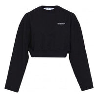 (WMNS) Off-White Cotton Sweatshirt 'Black' OWBA069C99JER002-1001