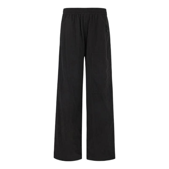 Men's Off-White FW22 Solid Color Elastic Waistband Straight-Leg Casual Pants/Trousers Loose Fit Black OMCA238F22FAB0021000