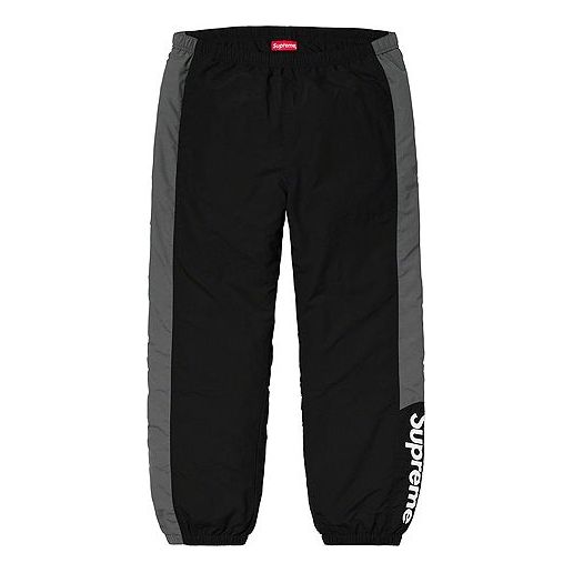 Supreme FW19 Side Logo Track Pant logo Casual Pants Unisex Black SUP-FW19-052