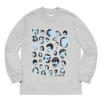 Supreme FW19 Week 1 Faces L/S Tee Human Face Printing Long Sleeves Unisex Gray SUP-FW19-201