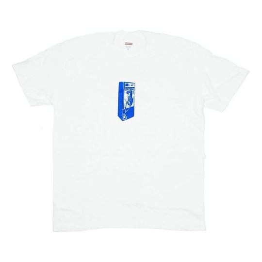 Supreme FW18 Payphone Tee White Public Phone Printing Short Sleeve Unisex SUP-FW18-459