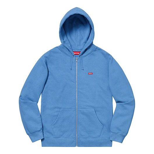 Supreme SS19 Small Box Zip Up Sweatshirt Chest Small Label Zipper Unisex Blue SUP-SS19-10549