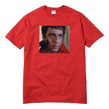 Supreme FW17 Scarface Shower Tee Red Crossover Printing Short Sleeve Unisex SS18-0219