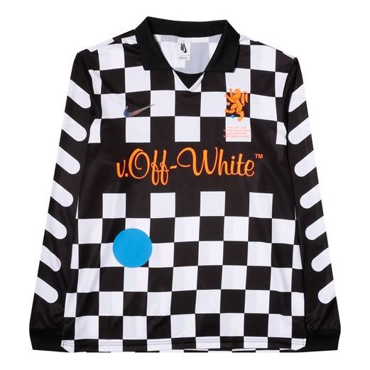 Nike x OFF-WHITE Football Away Jersey 'Black White Orange' AO1217-010