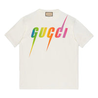 Gucci print cotton T-shirt 'off white' 616036-XJFF9-9095