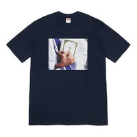 Supreme FW19 Week 7 Bible Tee Printing Short Sleeve Unisex Navy Blue SUP-FW19-735