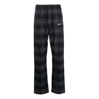 Men's Off-White SS22 Plaid Straight Casual Pants/Trousers Black OMCA228C99FAB0010501LIGHT