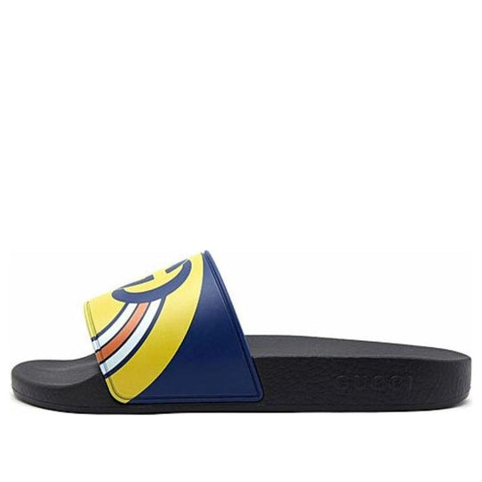 Gucci Pursuit Logo Slides 'Gold Navy' 548703-JDB00-4736