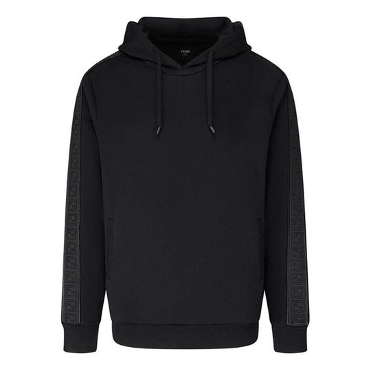 FENDI Logo Printing Long Sleeve Male Black FY0981A2F1F0QA1