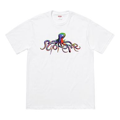 Supreme SS18 Tentacles Tee White Printing Short Sleeve Unisex SUP-SS18-487