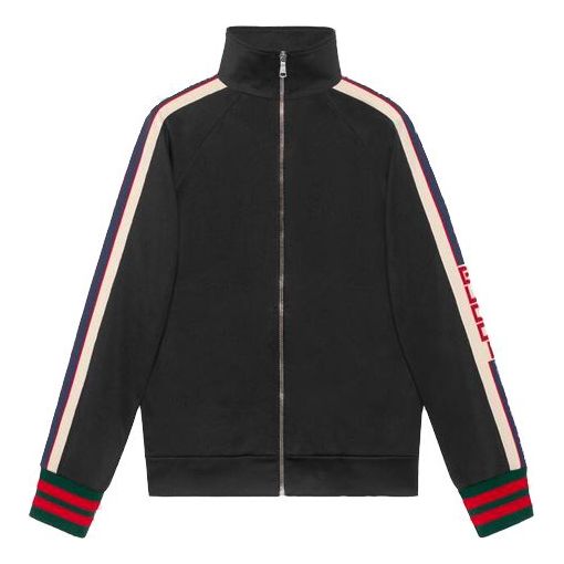 Gucci Technical Jersey Track Jacket Stripe Zipper Classic Black 474634-X5T39-1008