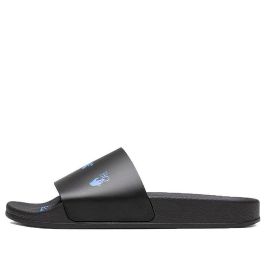 Off-White Logo Printing Fashion Casual Black Slippers 'Black Blue' OMIC001R21MAT0011045