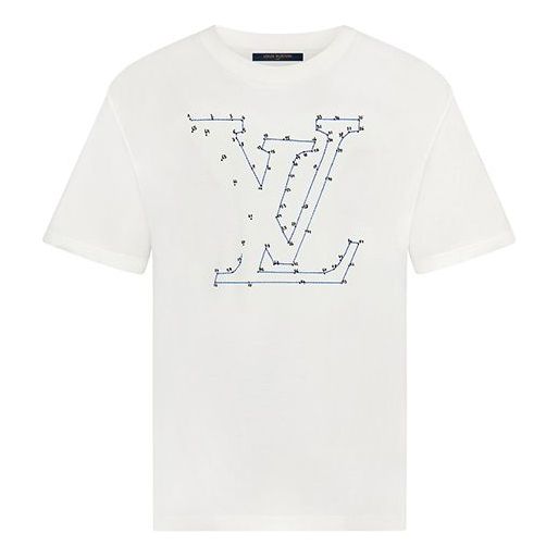 LOUIS VUITTON LV Stitch-Print Embroideredd For Men White 1A7X53