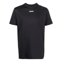 Men's Off-White FW22 Logo Printing Round Neck Short Sleeve Version Black T-Shirt OMVA025C99FAB0011001