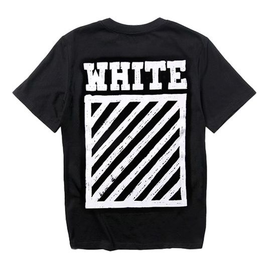 Off-White square frame Printing Round Neck Short Sleeve Unisex Black OMAA002F161850101001