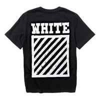 Off-White square frame Printing Round Neck Short Sleeve Unisex Black OMAA002F161850101001