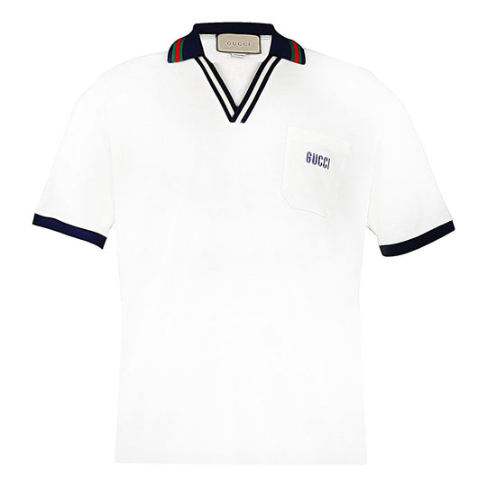 Gucci Cotton piquet polo shirt 'White' 737667-XJFGK-9133