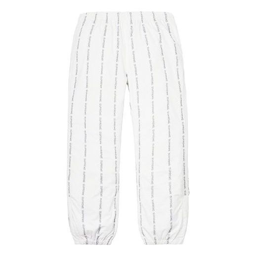 Supreme FW18 Reflective Text Track Pant White SUP-FW18-944