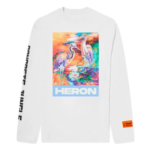 HERON PRESTON bird-print long-sleeved Tee HMAB013S209130210188