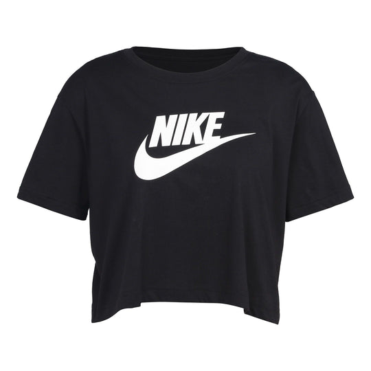 (WMNS) Nike Sportswear Essential Short Casual Crew Neck Short Sleeve T-Shirt Black BV6176-010