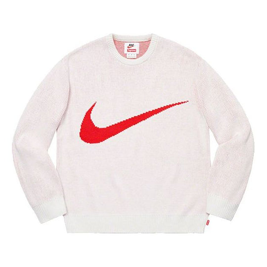 Supreme SS19 x Nike Swoosh Sweater Crossover Printing Unisex White SUP-SS19-10134