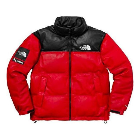 Supreme FW17 x The North Face Leather Nuptse Jacket 'Red' SUP-FW17-619