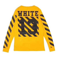 Off-White C/O VIRGIL OW 13 Alphabet Stripe Long Sleeves Unisex Yellow AU2001-03-04