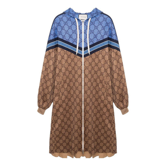 (WMNS) Gucci Technical Jersey GG Long Jacket 'Blue Camel' 550604-XJADG-2144