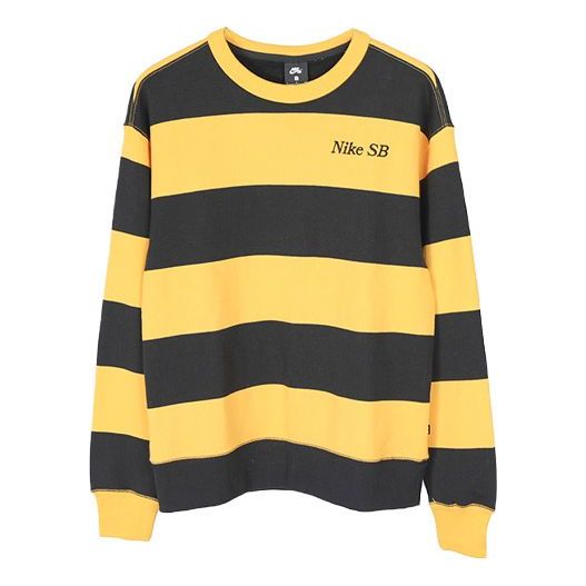 Nike MENS SB Skateboard Striped Skate Sports Crew-neck Golden CV4310-739