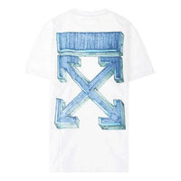 Off-White Back Arrow Pattern Printing Round Neck Short Sleeve Loose Fit White OMAA038E20JER0020145