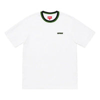 Supreme SS19 Split Rib S/S Top Round Neck Segmentation Two Color Short Sleeve Unisex White SUP-SS19-982