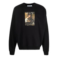 Men's Off-White FW21 Caravaggio Printing Loose Fit Black OMBA054F21FLE0101084