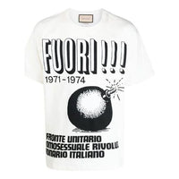 Gucci Cotton Jersey With Fuori!!! Print T-shirt 'White' 616036-XJFFO-9095