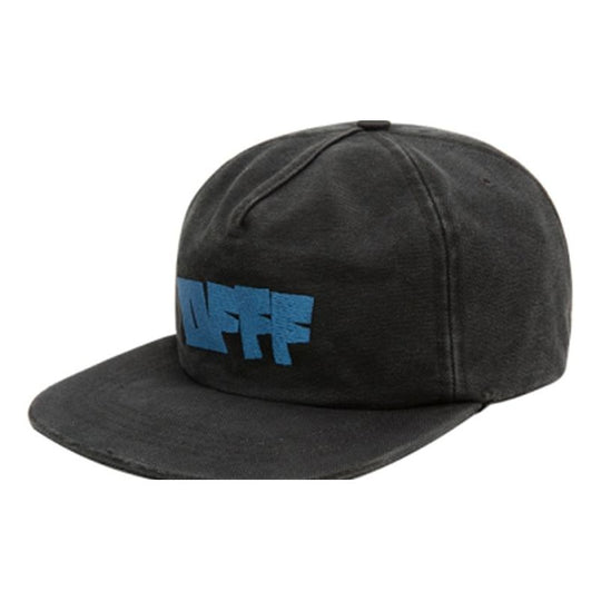 Off-White FW21 Cotton Minimalistic Casual Alphabet Printing Cap Black OMLB022R21FAB0011040-1