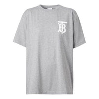 Burberry Monogram Motif Logo Pattern Printing Short Sleeve Gray 80313101