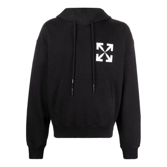 Off-White Arrows Logo-Print Cotton Hoodie 'Black' OMBB037C99FLE0081001