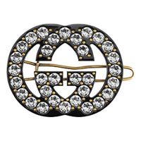 (WMNS) Gucci Crystals GG Hair Clip Black/Gold 627917-I12GO-8520