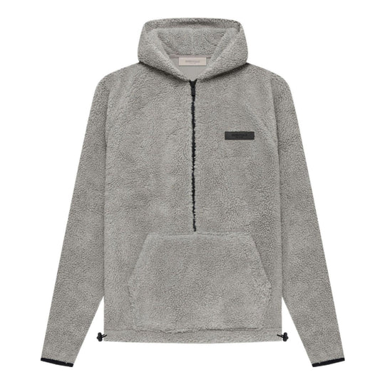 Fear of God Essentials SS22 Mens Polar Fleece Half Zip Hoodle 'Dark Oatmeal' FOG-SS22-459