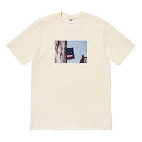 Supreme FW19 Week 1 Banner Tee Natural Short Sleeve Unisex Creamy White SUP-FW19-221