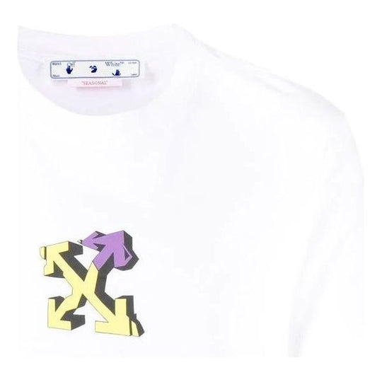 Off-White SS22 Geometry Arrow Printing Cotton Short Sleeve White OMAA027S22JER0080135