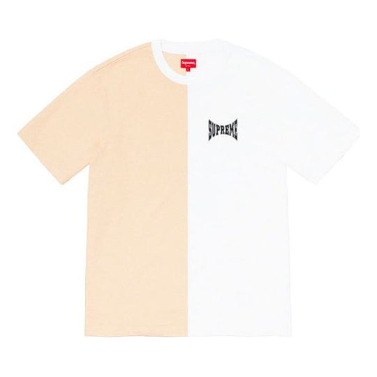 Supreme FW19 Week 9 Split SS Top Tee 'Creamyellow White' SUP-FW19-881