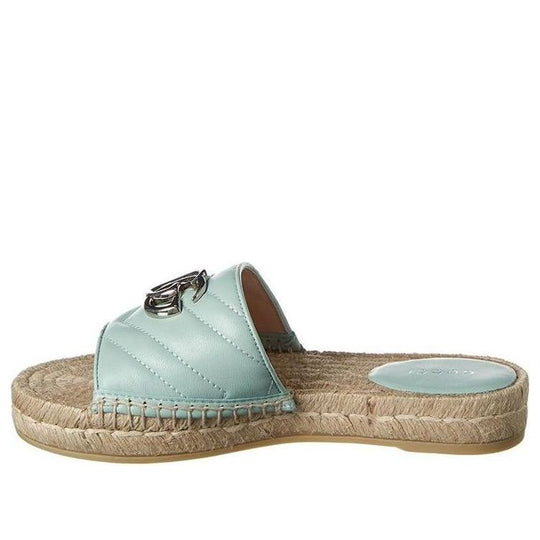 (WMNS) Gucci Double g Straw Woven Mint Green Slippers 628106-BKO00-3926