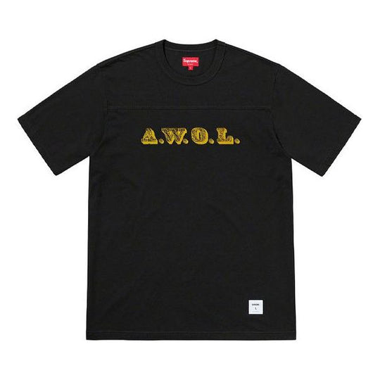 Supreme SS19 AWOL Football Top Round Neck Short Sleeve Unisex Black SUP-SS19-447