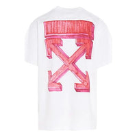 Off-White Back Arrow Printing Pattern Round Neck Short Sleeve Loose Fit White OMAA038E20JER0020125